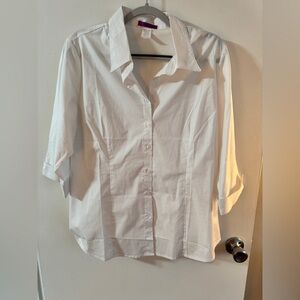 NEW Women's White Crisp Button Down Shirt xxl